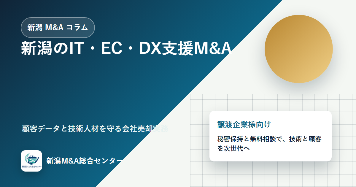 新潟のIT・EC・DX支援M&A｜顧客データと技術人材を守る会社売却実務のアイキャッチ画像