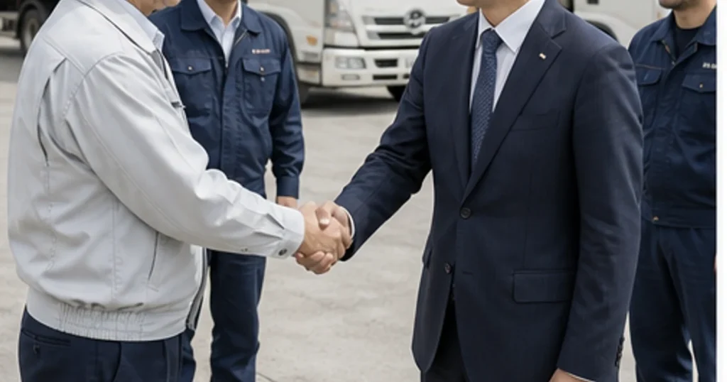 建設・物流会社のM&Aと従業員承継を表す握手